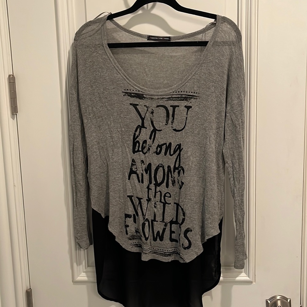 Sheer “You belong among the wild flowers” long sleeve
